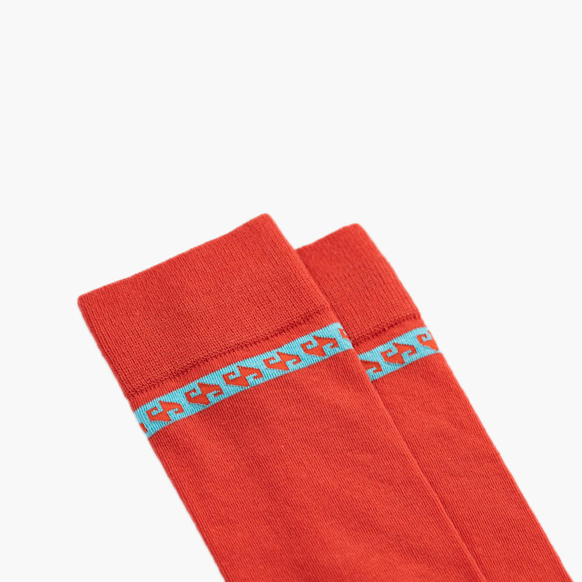 Qirmizi Red Designer Socks - Side View